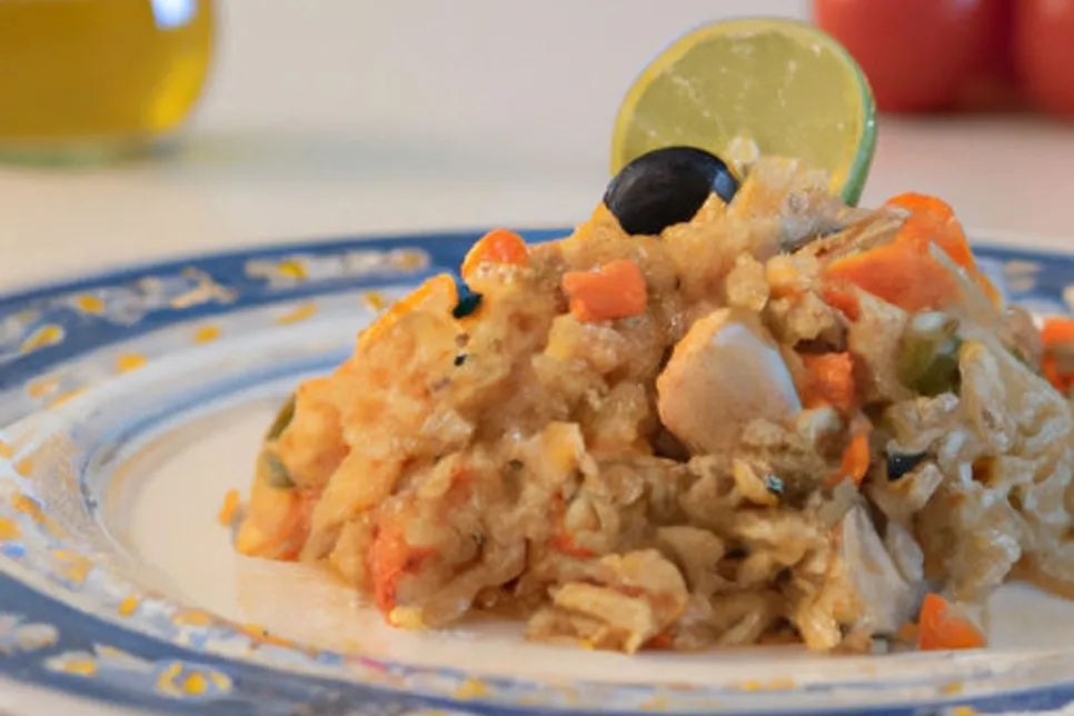 Arroz simples com bacalhau