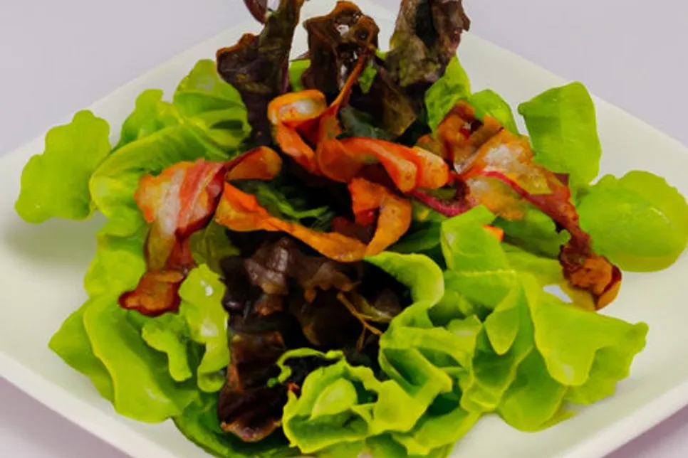 Salada de alface crocante com bacon low carb