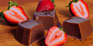 Receita Delicioso Quadradinho de Chocolate com Morango